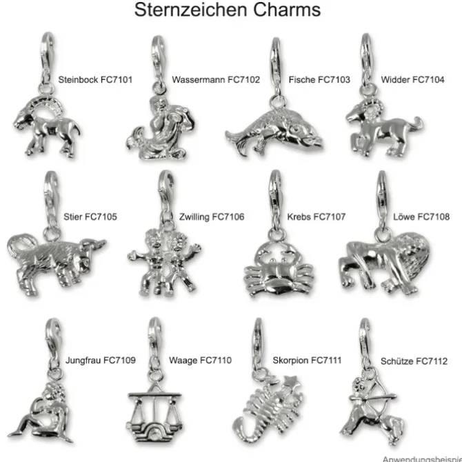 SilberDream 925 Charm Jungfrau Sternzeichen Anhänger FC7109