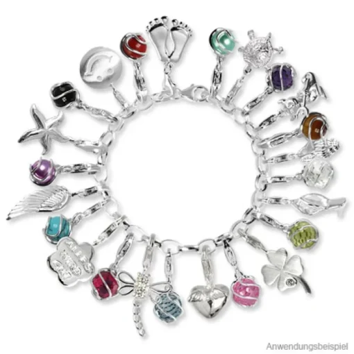 SilberDream 925 Charm Karree rot Armband Anhänger FC206R