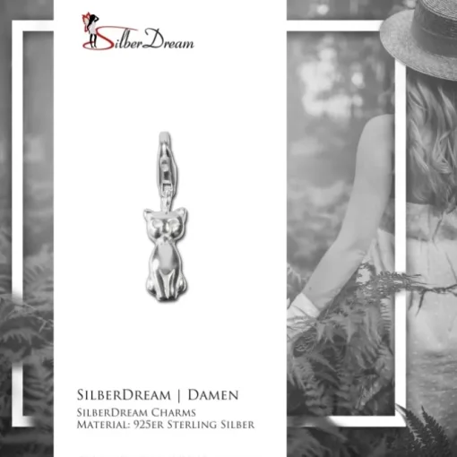 SilberDream 925 Charm Katze Armband Anhänger FC1029