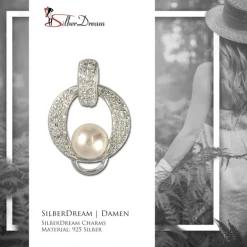 SilberDream 925 Charm Ketten Verbinder Zirkonia Perle FC0071W