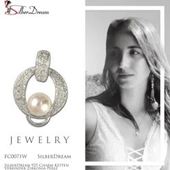 SilberDream 925 Charm Ketten Verbinder Zirkonia Perle FC0071W