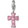 SilberDream 925 Charm Kreuz pink Armband Anhänger FC205P