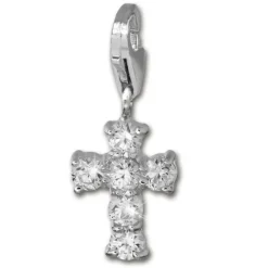 SilberDream 925 Charm Kreuz weiß Armband Anhänger FC205W