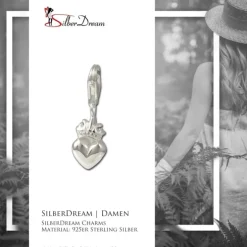 SilberDream 925 Charm Kronen Herz Armband Anhänger FC3061