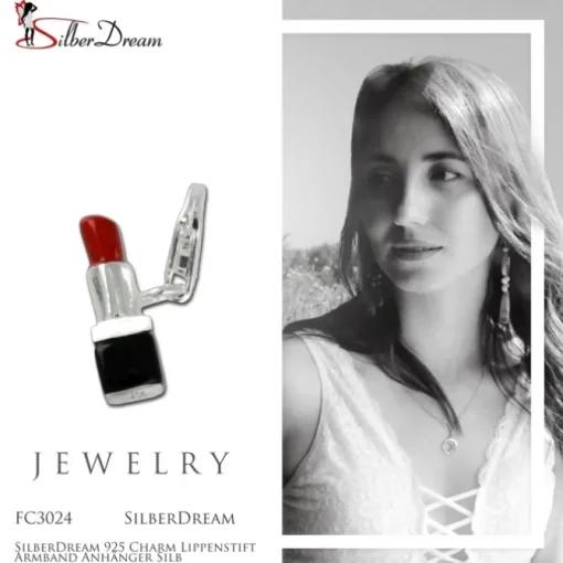 SilberDream 925 Charm Lippenstift Armband Anhänger Silb FC3024