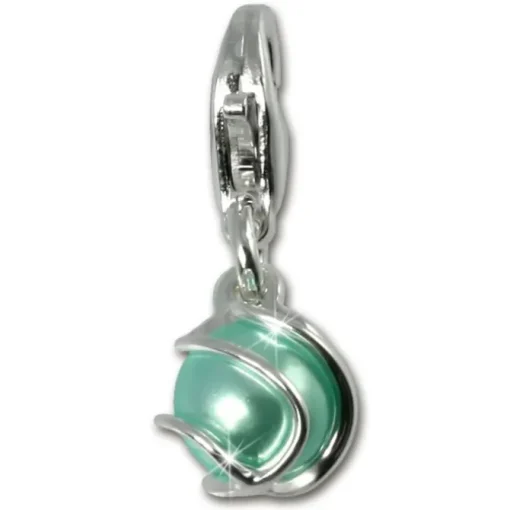 SilberDream 925 Charm Mint grün Kugel Armband Anhänger FC250G