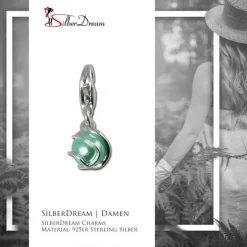 SilberDream 925 Charm Mint grün Kugel Armband Anhänger FC250G