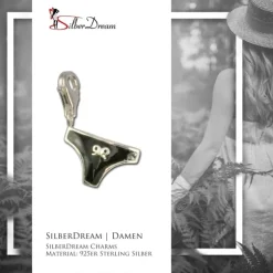 SilberDream 925 Charm Panty schwarz Armband Anhänger Silber FC3031S