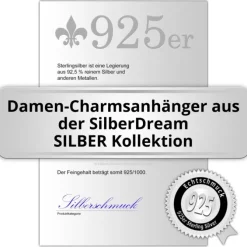 SilberDream 925 Charm Panty schwarz Armband Anhänger Silber FC3031S