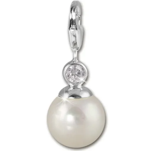 SilberDream 925 Charm Perle weiß Armband Anhänger FC226W