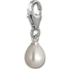SilberDream 925 Charm Perle Tropfen weiß Armband Anhänger FC237W