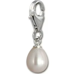 SilberDream 925 Charm Perle Tropfen weiß Armband Anhänger FC237W