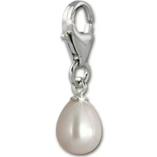 SilberDream 925 Charm Perle Tropfen weiß Armband Anhänger FC237W