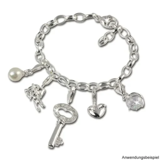 SilberDream 925 Charm Perle Tropfen weiß Armband Anhänger FC237W