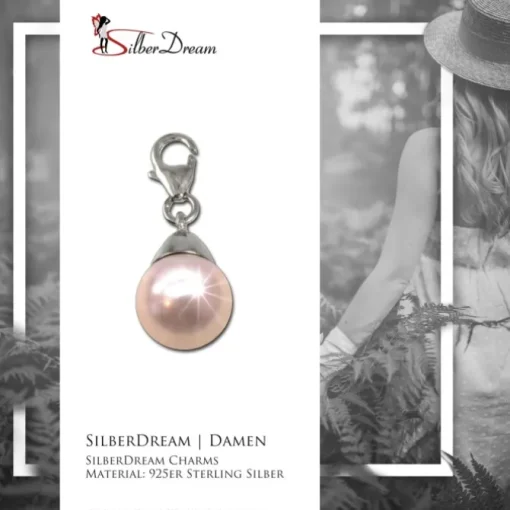 SilberDream 925 Charm Perle rosa Armband Anhänger FC211A