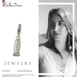 SilberDream 925 Charm Pisa Turm Armband Anhänger FC3054