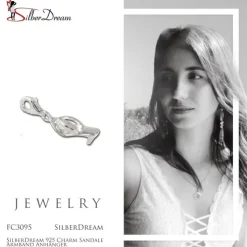SilberDream 925 Charm Sandale Armband Anhänger FC3095