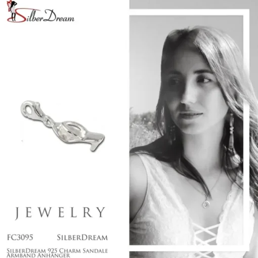 SilberDream 925 Charm Sandale Armband Anhänger FC3095
