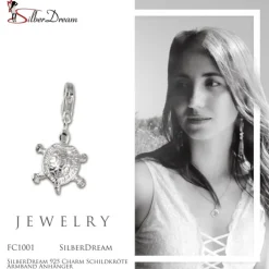 SilberDream 925 Charm Schildkröte Armband Anhänger FC1001