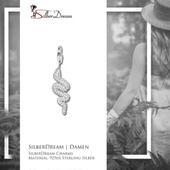 SilberDream 925 Charm Schlange Zirkonia Armband Anhänger FC221W
