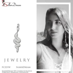 SilberDream 925 Charm Schlange Zirkonia Armband Anhänger FC221W