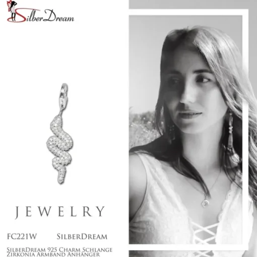 SilberDream 925 Charm Schlange Zirkonia Armband Anhänger FC221W