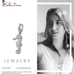 SilberDream 925 Charm Seepferd Armband Anhänger FC232W