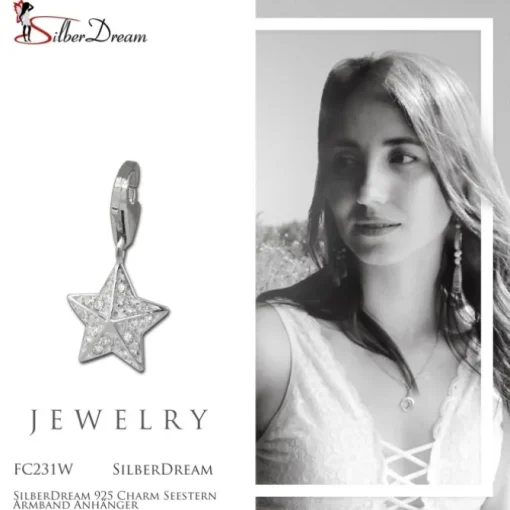 SilberDream 925 Charm Seestern Armband Anhänger FC231W