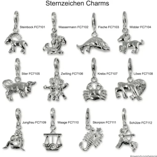 SilberDream 925 Charm Skorpion Sternzeichen Anhänger FC7111