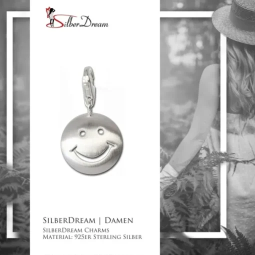 SilberDream 925 Charm Smiley Silber Armband Anhänger FC3111