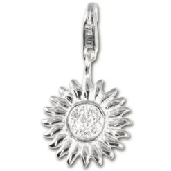 SilberDream 925 Charm Sonne weiß Armband Anhänger FC223W