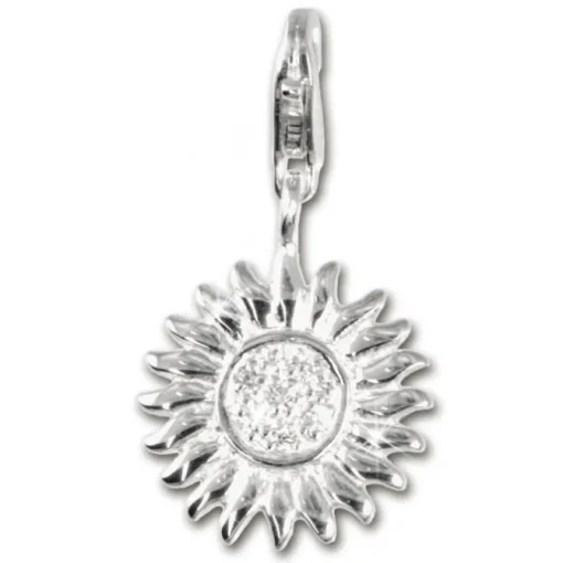 SilberDream 925 Charm Sonne weiß Armband Anhänger FC223W