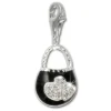 SilberDream 925 Charm Tasche schwarz Armband Anhänger Silber FC3030S