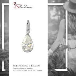 SilberDream 925 Charm Träne weiß Armband Anhänger FC207W