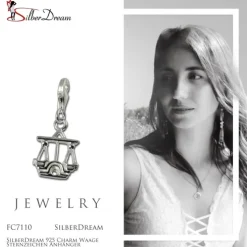 SilberDream 925 Charm Waage Sternzeichen Anhänger FC7110