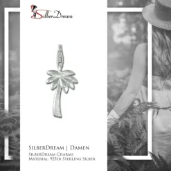 SilberDream 925 Silber Charm Palme Armband Anhänger FC3101