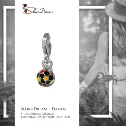 SilberDream 925 Silber Charm Fußball Armband Anhänger FC706