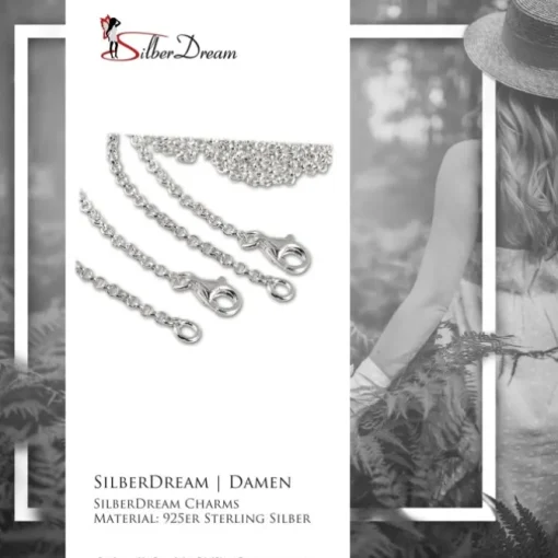 SilberDream 925 Silber Charm Halsketten Set 2x80cm FC00298-2
