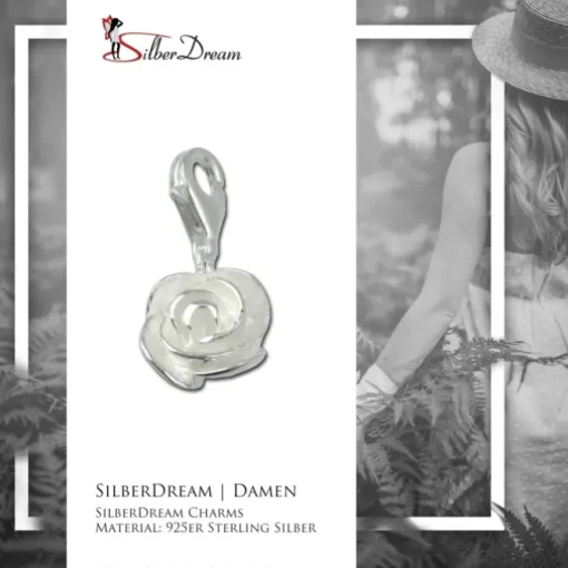 SilberDream 925 Silber Charm Rose Armband Anhänger FC3118