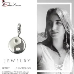 SilberDream 925 Silber Charm YinYang Armband Anhänger FC3107