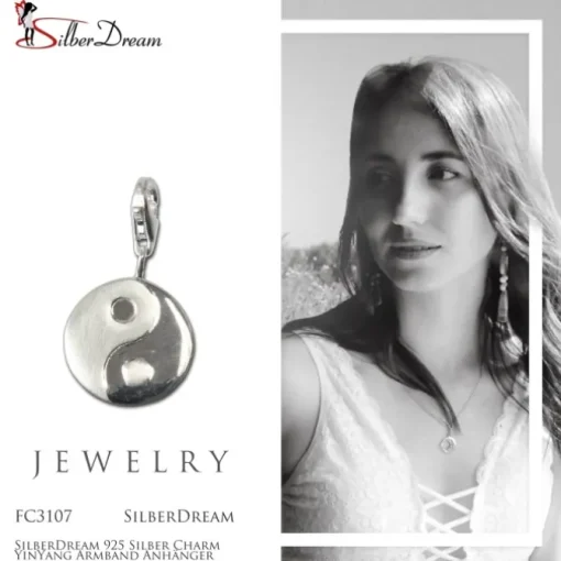 SilberDream 925 Silber Charm YinYang Armband Anhänger FC3107
