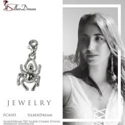 SilberDream 925 Silber Charm Spinne Armband Anhänger FC4103
