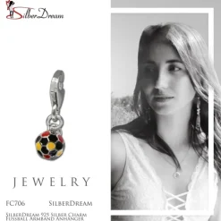 SilberDream 925 Silber Charm Fußball Armband Anhänger FC706
