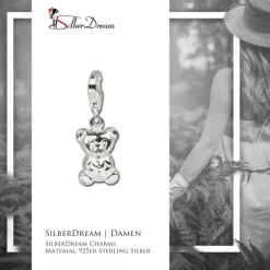 SilberDream 925 Silber Charm Bär Armband Anhänger FC620
