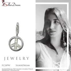 SilberDream 925 Silber Charm Peace Armband Anhänger FC249W