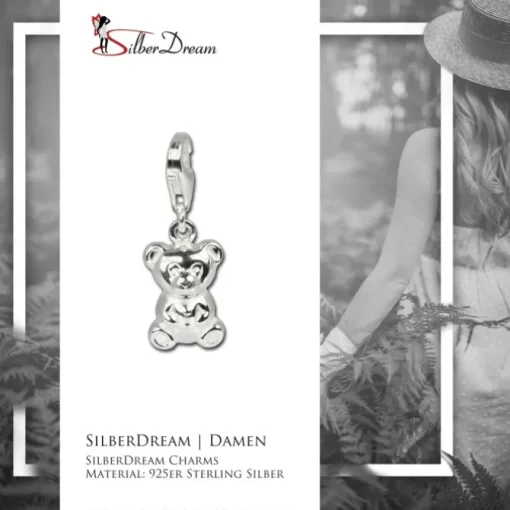 SilberDream 925 Silber Charm Bär Armband Anhänger FC620