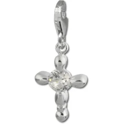 SilberDream 925 Zirkonia Silber Charm Kreuz Armband Anhänger FC4104