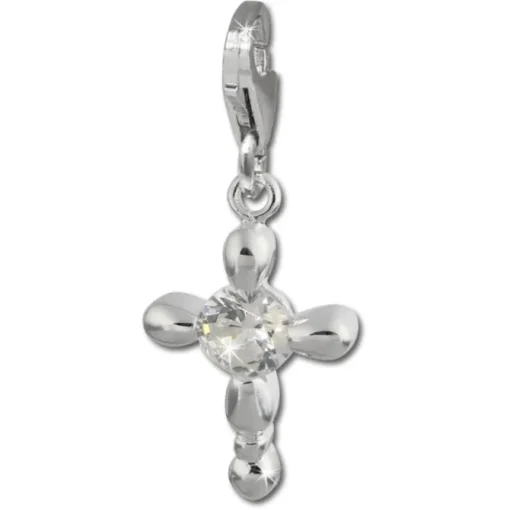SilberDream 925 Zirkonia Silber Charm Kreuz Armband Anhänger FC4104
