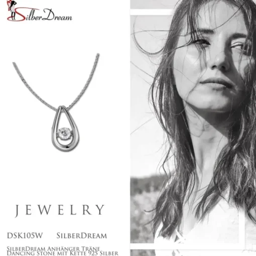 SilberDream Anhänger Träne mit Kette 925 Silber DSK105W