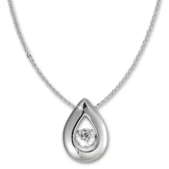 SilberDream Anhänger Tropfen mit Kette Silber DSK101W